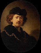 Rembrandt, Self portrait Wearing a Toque and a Gold Chain